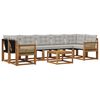 vidaXL Venkovn&iacute; pohovkov&aacute; souprava 8 pcs Př&iacute;rodn&iacute; a světle &scaron;ed&aacute;