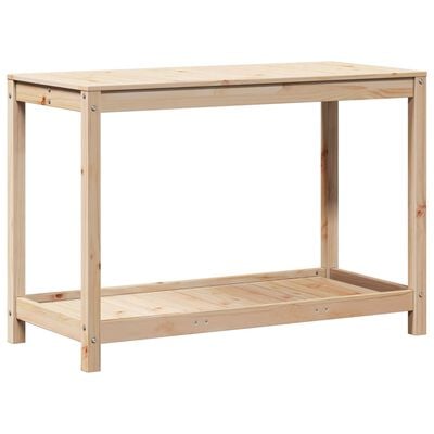 vidaXL Přesazovací stůl s policí 108 x 50 x 75 cm masivní borové dřevo
