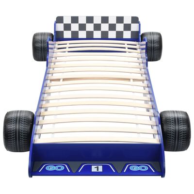 vidaXL Dětská postel ve tvaru závodního auta 90 x 200 cm modrá