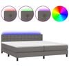 vidaXL Box spring postel s matrac&iacute; a LED &scaron;ed&aacute; 200x200 cm uměl&aacute; kůže
