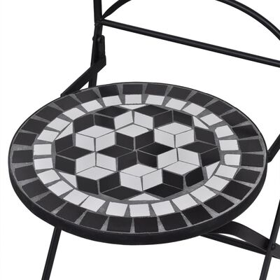 vidaXL Skládací bistro židle 2 ks keramické černé a bílé