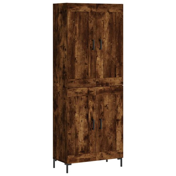 vidaXL Skř&iacute;ň highboard kouřov&yacute; dub 69,5 x 34 x 180 cm kompozitn&iacute; dřevo