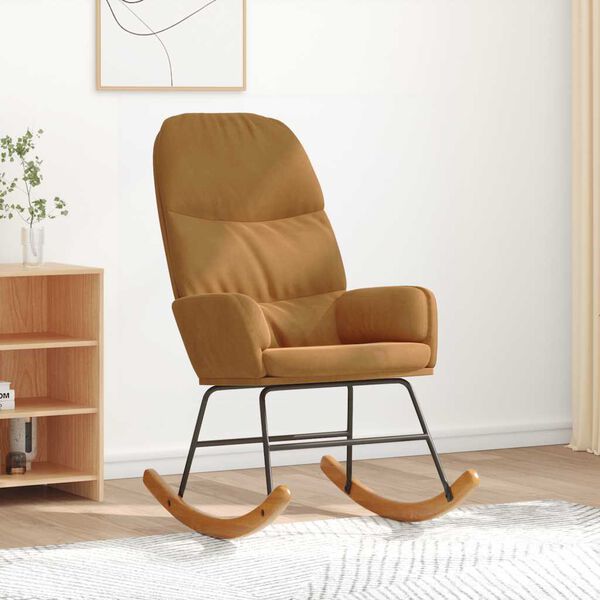 vidaXL Houpac&iacute; křeslo hněd&eacute; samet