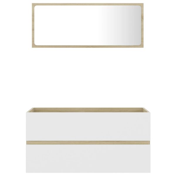 vidaXL 2dílný set koupelnového nábytku bílý a sonoma kompozitní dřevo