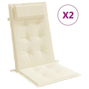 vidaXL Podu&scaron;ky na židli s vysok&yacute;m opěradlem 2 ks kr&eacute;mov&eacute; l&aacute;tka oxford