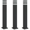 vidaXL Venkovn&iacute; stojac&iacute; lampy 3 ks čern&eacute; 80 cm hlin&iacute;k
