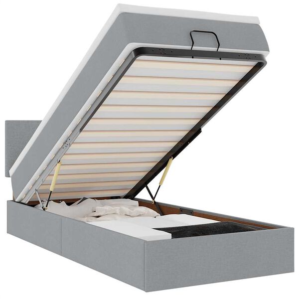 vidaXL Osmansk&yacute; postel s matrac&iacute; světle &scaron;ed&aacute; 100x200 cm textil