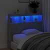 vidaXL Čelo postele úložný prostor a LED betonově šedé 120x17x102 cm