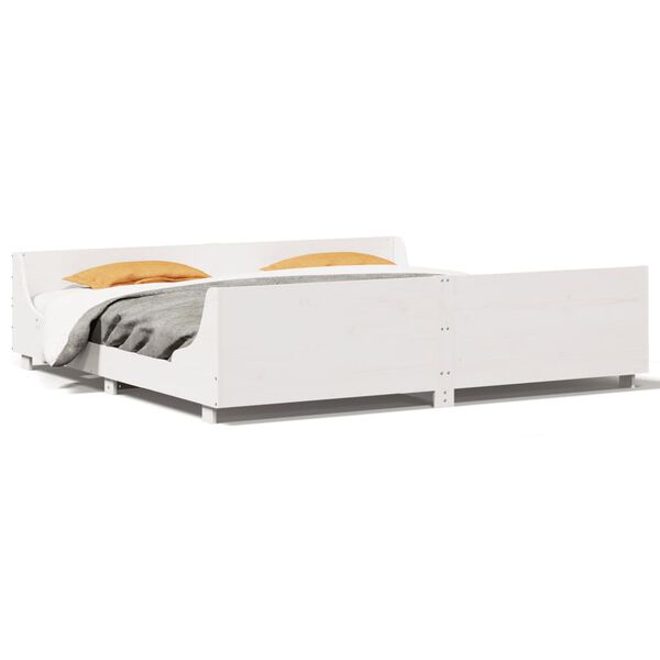 vidaXL Postel bez matrace b&iacute;l&aacute; 200 x 200 cm masivn&iacute; borovice