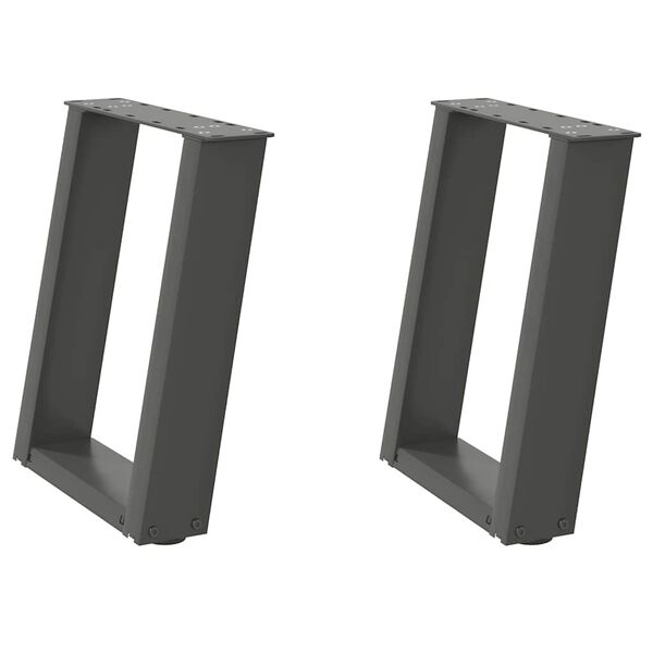 vidaXL Nohy konferenčn&iacute;ho stolku ve tvaru U 2 ks antracitov&eacute; 38 x (42-43) cm ocelov&eacute;