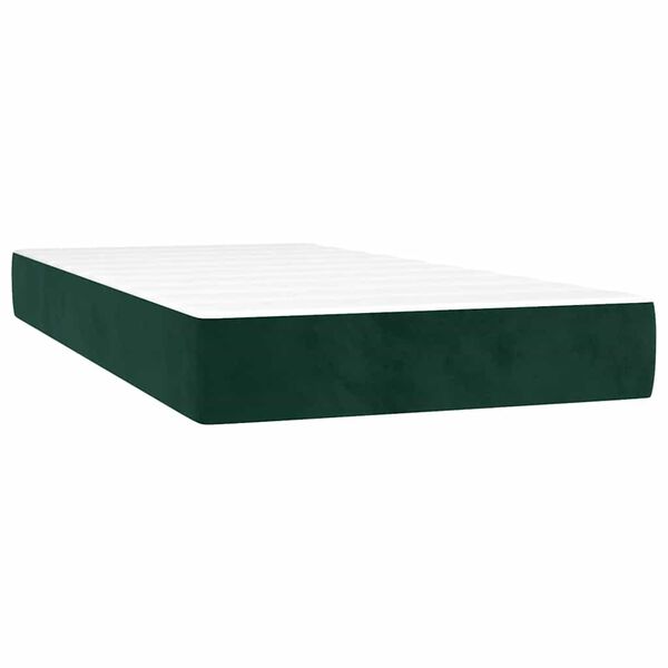 vidaXL Box spring postel s matrac&iacute; tmavě zelen&aacute; 90x200 cm samet