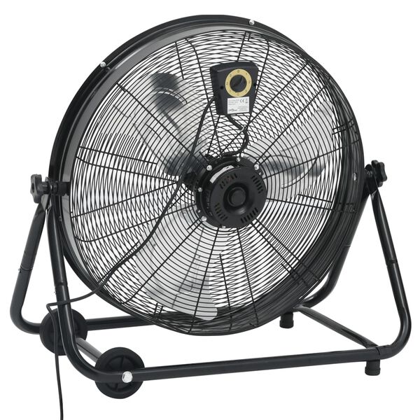vidaXL Průmyslov&yacute; bubnov&yacute; ventil&aacute;tor 60 cm 172,5 W čern&yacute;