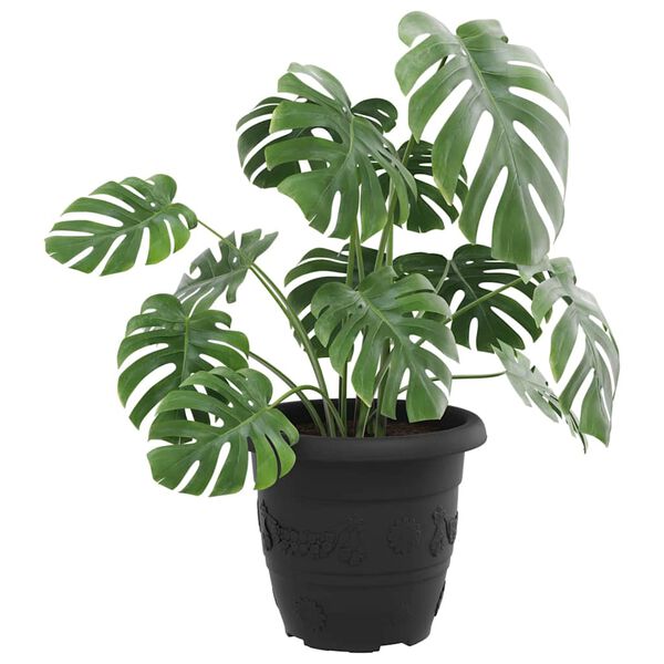 vidaXL Kulat&yacute; květin&aacute;č 6 pcs Čern&aacute; &Oslash; 26 x 21.5 cm Plast