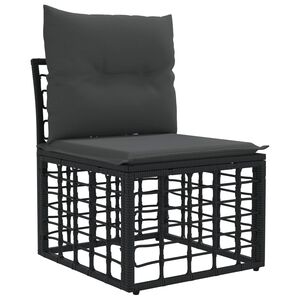 vidaXL Modul&aacute;rn&iacute; venkovn&iacute; bezopěrkov&aacute; pohovka Čern&aacute; 62 x 55 x 70 cm