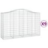 vidaXL Klenut&eacute; gabionov&eacute; ko&scaron;e 9 ks 200x50x120/140cm pozinkovan&eacute; železo