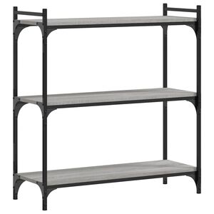 vidaXL Knihovna se 3 policemi &scaron;ed&aacute; sonoma 80x30x86 cm kompozitn&iacute; dřevo