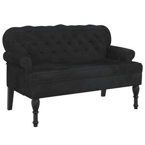 vidaXL Lavice s opěradlem čern&aacute; 119,5 x 64,5 x 75 cm sametov&aacute;