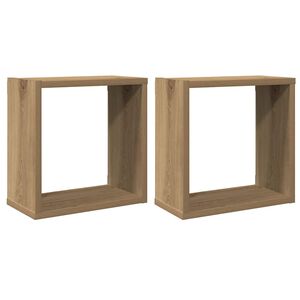 vidaXL N&aacute;stěnn&eacute; police kostky 2 ks dub artisan 30x15x30 cm kompozit
