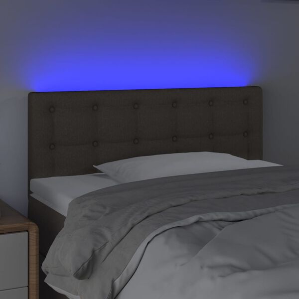 vidaXL Čelo postele s LED taupe 100x5x78/88 cm textil