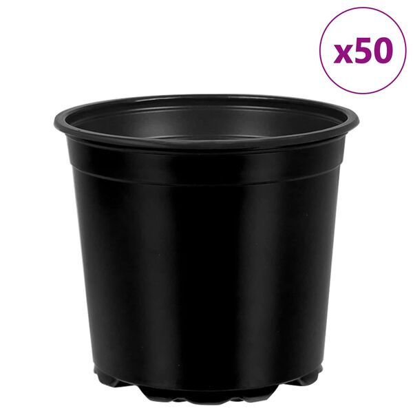vidaXL Květinov&yacute; květin&aacute;č 50 pcs Čern&aacute; &Oslash; 15 x 13 cm Plast