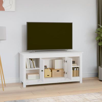 vidaXL TV skříňka bílá 103 x 36,5 x 52 cm masivní borové dřevo