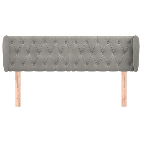 vidaXL Čelo postele typu ušák světle šedé 147x23x78/88 cm samet