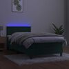 vidaXL Box spring postel s matrac&iacute; a LED tmavě zelen&aacute; 100x200 cm samet