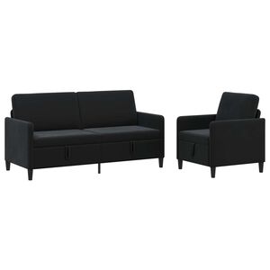 vidaXL Sedačka se storage 2 ks Čern&aacute; Polyester