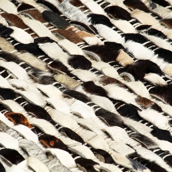 vidaXL Koberec prav&aacute; kůže se srst&iacute; 120 x 170 cm černob&iacute;l&yacute;