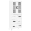 vidaXL Skř&iacute;ň highboard b&iacute;l&aacute; 69,5 x 34 x 180 cm kompozitn&iacute; dřevo