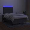 vidaXL Box spring postel s matrac&iacute; a LED tmavě &scaron;ed&aacute; 120x200 cm textil