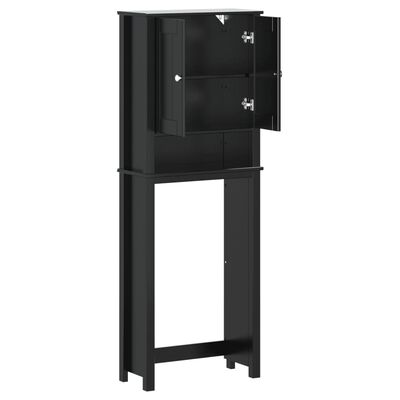 vidaXL Úložná skříňka nad toaletu BERG černá 60 x 27 x 164,5 cm dřevo