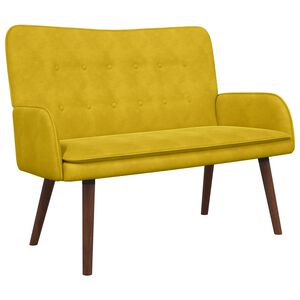 vidaXL Sofa pro dvě osoby Žlut&aacute; 115 x 61 x 87 cm Samet