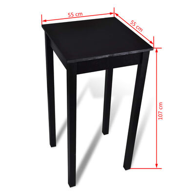 Barový stůl a 2 barové židle, černá