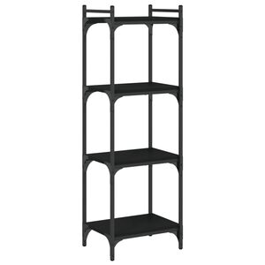 vidaXL Knihovna se 4 policemi čern&aacute; 40 x 30 x 120 cm kompozitn&iacute; dřevo
