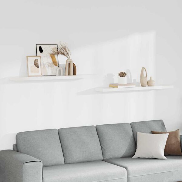 vidaXL Plovouc&iacute; n&aacute;stěnn&eacute; police 2 ks b&iacute;l&eacute; 120 x 23,5 x 3,8 cm MDF