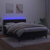 vidaXL Box spring postel s matrac&iacute; a LED čern&aacute; 140x200 cm samet