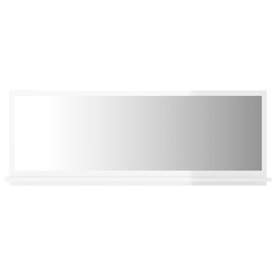 vidaXL Koupelnové zrcadlo bílé vysoký lesk 100x10,5x37 cm dřevotříska