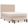 vidaXL Box spring postel s matrac&iacute; cappuccino 140x200 cm uměl&aacute; kůže