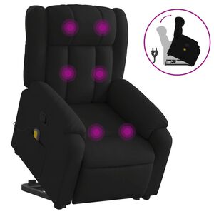 vidaXL Zvedac&iacute; mas&aacute;žn&iacute; polohovac&iacute; křeslo čern&eacute; textil