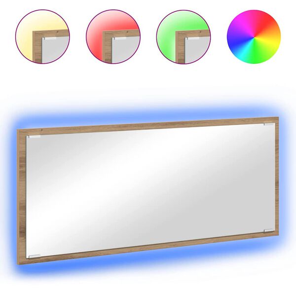 vidaXL Zrcadlo Artisanov&yacute; dub 90 x 8,5 x 37 cm kompozitn&iacute; dřevo