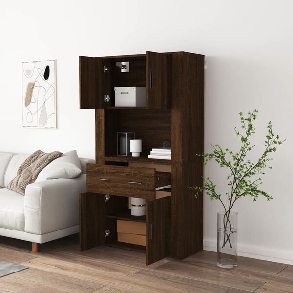 vidaXL Skř&iacute;ň highboard hněd&yacute; dub kompozitn&iacute; dřevo