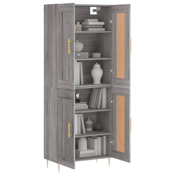 vidaXL Skř&iacute;ň highboard &scaron;ed&aacute; sonoma 69,5 x 34 x 180 cm kompozitn&iacute; dřevo