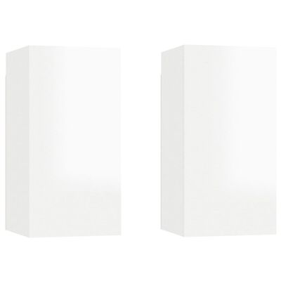vidaXL TV stolky 2 ks bílé s vysokým leskem 30,5x30x60 cm dřevotříska