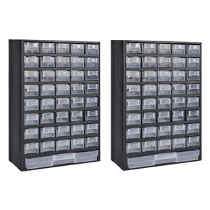 vidaXL Box na n&aacute;řad&iacute; se 41 z&aacute;suvkami 2 ks plastov&yacute;