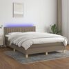 vidaXL Box spring postel s matrac&iacute; a LED taupe 140x200 cm textil