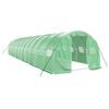 vidaXL Sklen&iacute;k s ocelov&yacute;m r&aacute;mem zelen&yacute; 36 m&sup2; 12 x 3 x 2 m