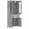 vidaXL Skř&iacute;ň highboard betonově &scaron;ed&aacute; 69,5x34x180 cm kompozitn&iacute; dřevo