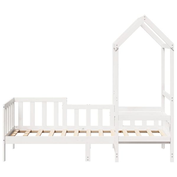 vidaXL V&aacute;lenda se střechou b&iacute;l&aacute; 90 x 190 cm masivn&iacute; borov&eacute; dřevo