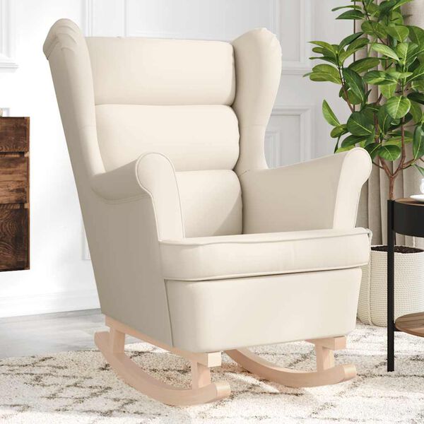 vidaXL Houpací křeslo bílé 74 x 90 x 102 cm len